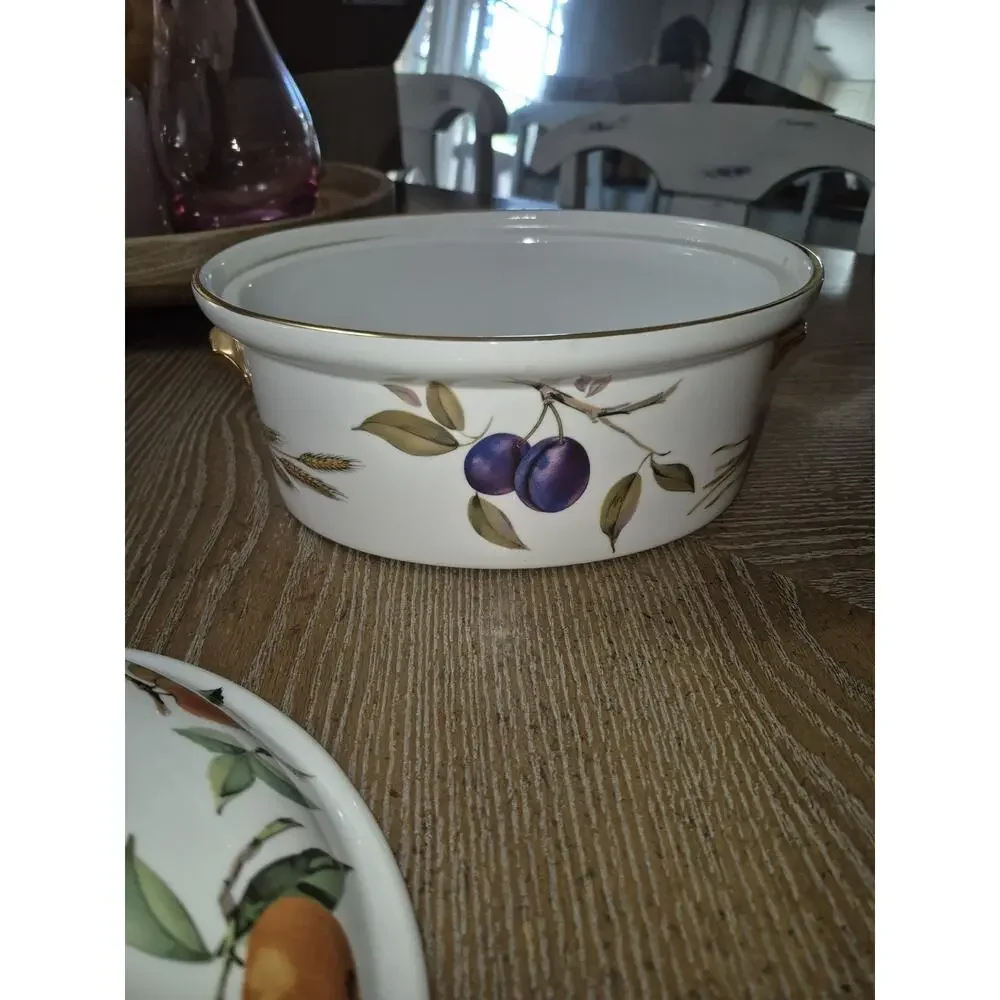 💥 Royal Worcester Evesham Gold Oval Covered Casserole Dish 1.75 Qt